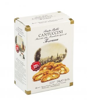 Almond cantuccini 10x250g box. The classic Tuscan biscotti, made with fresh almonds. Crunchy and delicious.