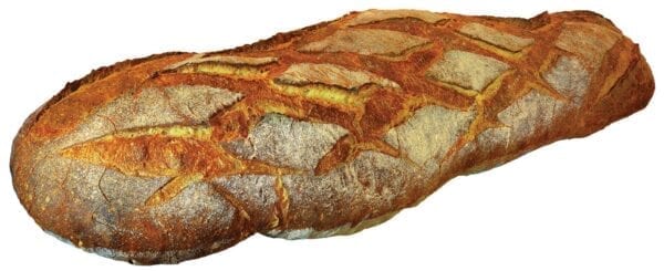 Oropan frozen filone semolina bread 2kg. Frozen par-baked Filone long bread with remilled durum wheat semolina.
