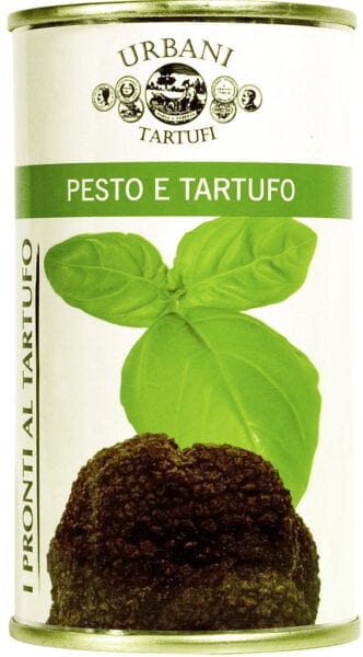 Pesto and truffles. The famous ancient Genoa recipe made with basil plus Urbani delicious truffles. Ready to use.