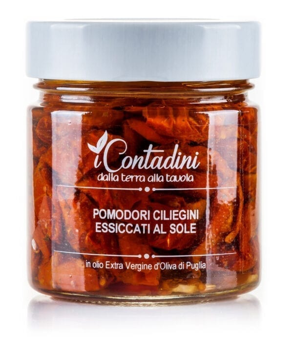 I Contadini cherry tomatoes. These sun dried cherry tomatoes are fragrant, ideal to amaze your guests right from the appetizer.