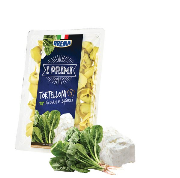 Brema tortelloni ricotta & spinach. Italian filled pasta perfectly balanced with tasty fillings that can be enhanced by the finest sauces.