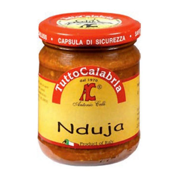 Nduja suina. The 'Nduja, is a spreadable salame. This spreadable salame is characterized by its funky and spicy taste.