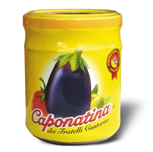Contorno caponatina di melanzane. The Caponatina, main ingredients come from Sicilian varieties such as: Aubergines, Tomatoes & Olives