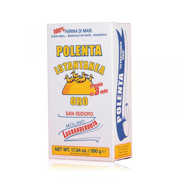 Grande Ruota polenta instantanea is produced with 100% Italian corn, pre-cooked. Suitable for a soft and creamy polenta, in just 3 minutes.