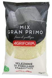 Agriform Gran Primo mix grated is obtained from a selection of aged hard cheeses, including Grana Padano P.D.O.