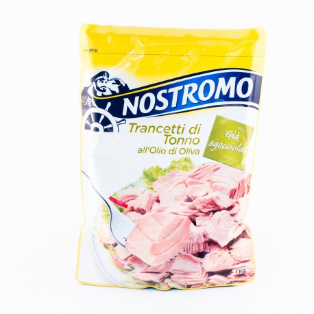 Nostromo tuna in olive oil 5x1kg bags. Tuna chunks in olive oil - no drain pouch. Order now at www.cibosano.co.uk