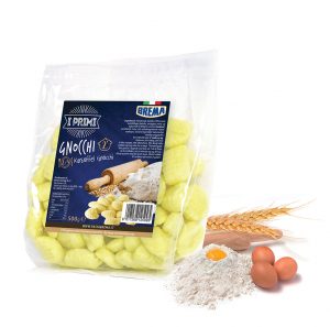 Brema fresh potato gnocchi. Italian potato gnocchi perfectly balanced with tasty fillings that can be enhanced by the finest sauces.