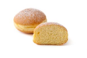Krapfen empty 48x50g. Fried and frozen pastry product, available plain. Each pastry is 50g. Order now at cibosano.co.uk