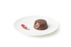 Chocolate souffle. Frozen pastry product. Strong chocolatey taste. A baked single serve dessert with a creamy chocolate heart. 12pc.