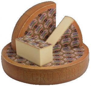 Gruyère classic wheel is a Swiss-type or Alpine cheese, & is sweet but slightly salty, with a flavour that varies widely with age.