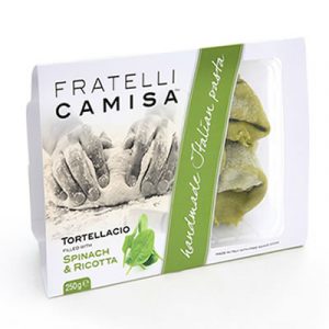 Fratelli Camisa ricotta & spinach tortellaccio pasta remains true to its origins, with simple, fresh ingredients, lovingly hand crafted.