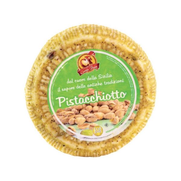 Centroform pecorino pistachio is a soft compact cheese, flavoured with Sicilian pistachios with an intense and delicate flavour.