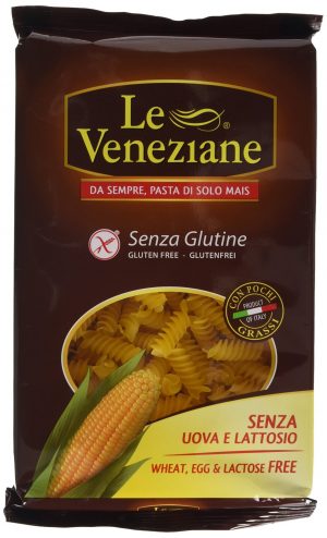 Gluten Free Fusilli or Eliche are small twists of pasta made from 100% Maize flour,completely GM free and thanks to the low fat content are light and easily digestible making them perfect for people with Coeliac disease,who are wheat intolerant or are ju