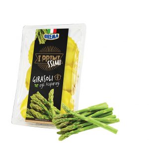 Brema girasoli asparagus Primissimi, original and authentic flavours, filled in round shaped egg pasta parcels.