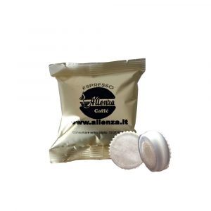 Allenza coffee capsule gold quality 100Ps. Gold quality with a soft and aromatic taste. 25% Robusta - 75% Arabica