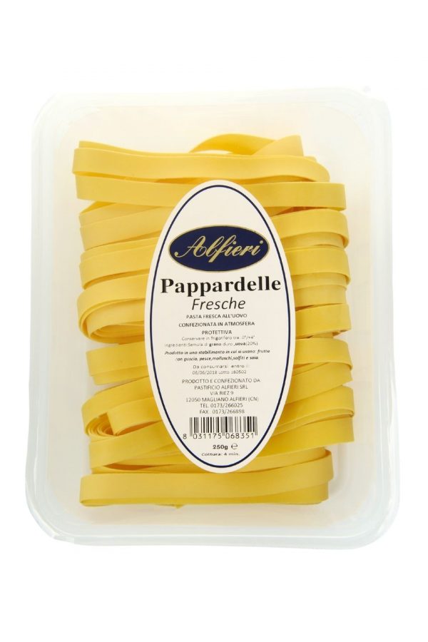 Alfieri fresh egg pappardelle. Pappardelle all'uovo. Browse, shop our range & order now at www.cibosano.co.uk