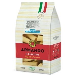 Armando rigatone is made with 100% Italian durum wheat semolina and water. Made using only two ingredients.