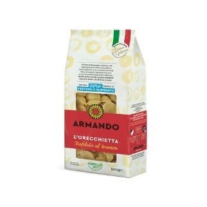 Armando orecchiette is made with 100% Italian durum wheat semolina and water. Made using only two ingredients.
