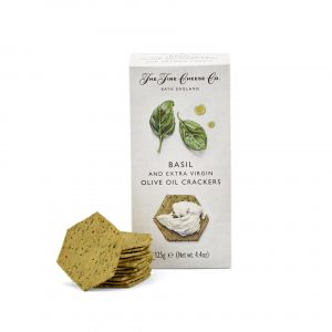 The Fine Cheese Co. Basil and extra virgin olive oil crackers. A crunchy cracker for any mild cheese. Order now!