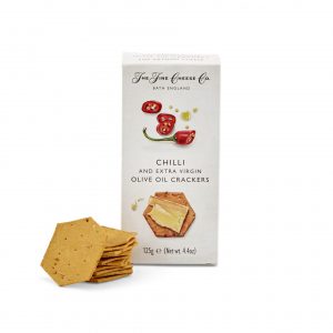 The Fine Cheese Co. Chilli and extra virgin olive oil crackers. A crunchy cracker for any strong cheese. Order now!