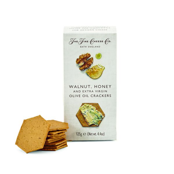 The Fine Cheese Co. Walnut honey extra virgin olive oil crackers. A crunchy cracker for any blue cheese.