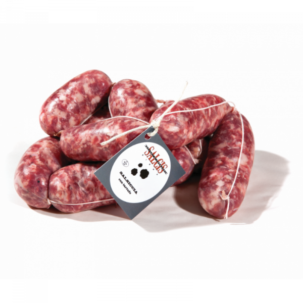 Salcis sausage truffle 300g. Tuscan fresh sausages in truffle flavour, vacuum packed. Retail pack. Order now