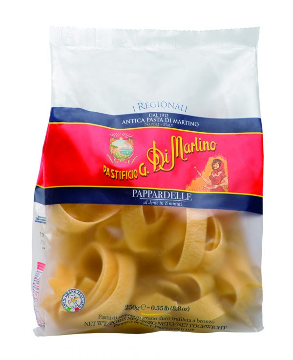 Pappardelle Di Martino. The best Italian durum wheat semolina. 100% Italian durum wheat. High digestibility.