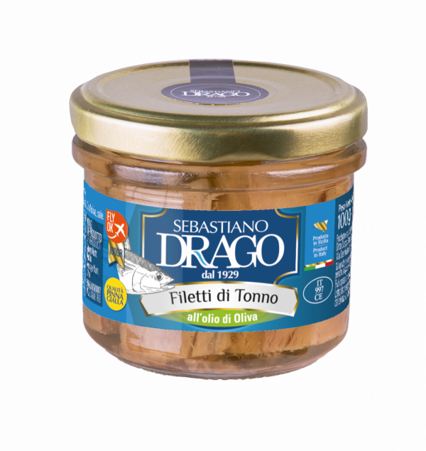 Drago tuna fillets in olive oil 100g. Order now at www.cibosano.co.uk