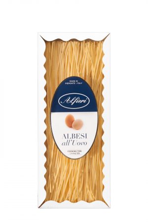alfieri egg albesi pasta. Egg pasta made from the very best extra quality durum wheat semolina, making the pasta a much brighter yellow colour than standard semolina.