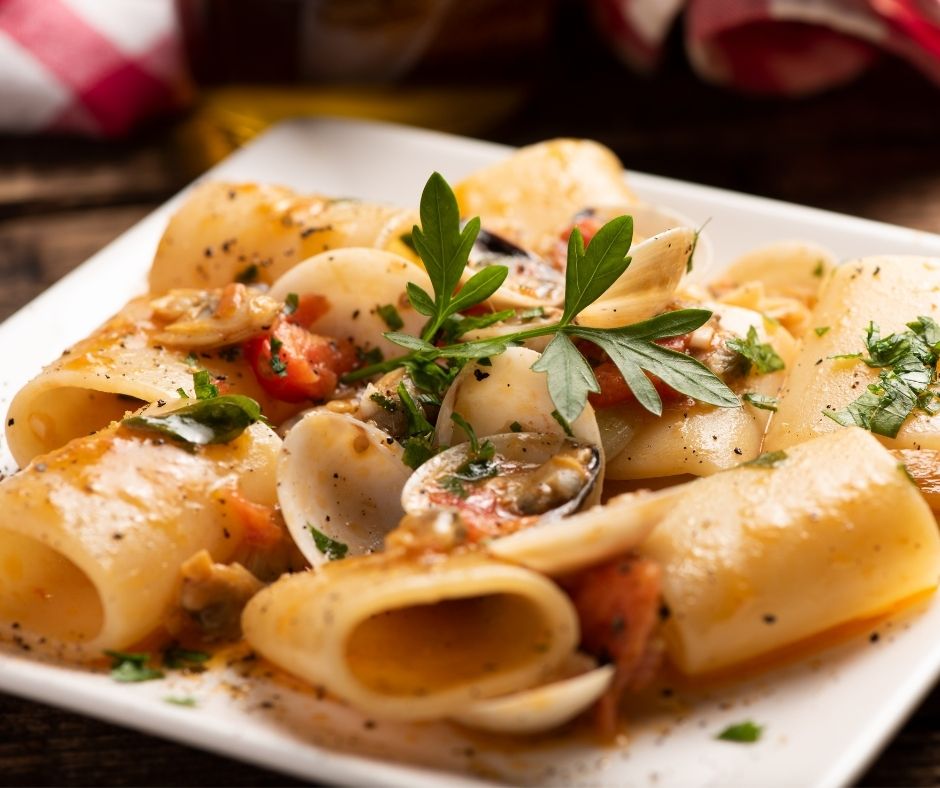 Paccheri with Clams and Cherry Tomatoes