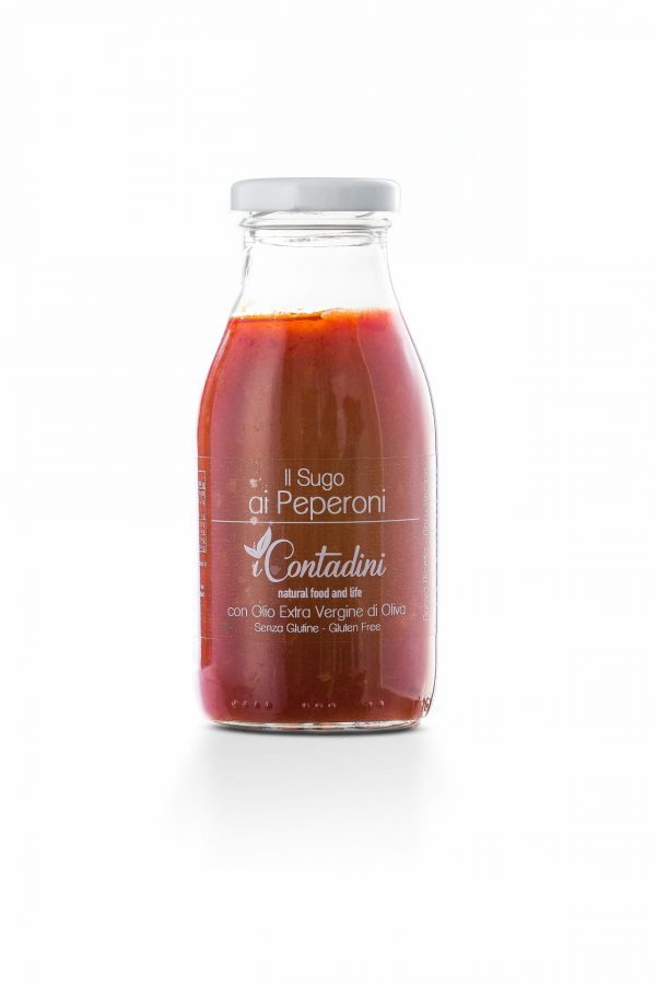 I Contadini sauce with peppers 12x250g. Sweet peppers meet the most genuine and natural tomato sauce. Order now