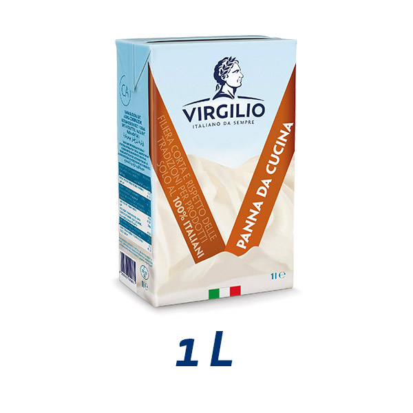 Virgilio cooking cream 12x1000ml. Cream for cooking. Shop all our range and order now at www.cibosano.co.uk