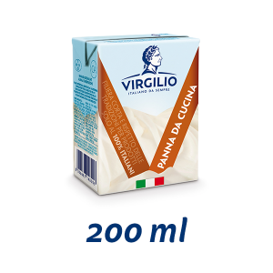 Virgilio cooking cream 24x200ml. Cream for cooking. Shop all our range and order now at www.cibosano.co.uk