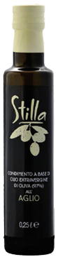 Stilla EVO garlic flavour. Extra virgin olive oils infused with garlic. Mediterranean scents & flavours, ideal for dressing any course