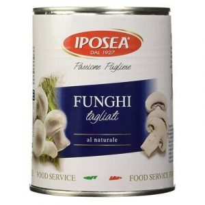 Iposea natural sliced mushrooms 6x2.65kg tin. Naturally sliced ​​mushrooms in tin. Order now at cibosano.co.uk