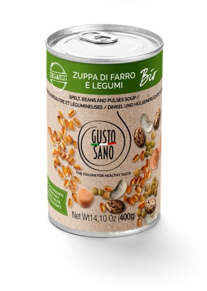 Organic pulses and spelt soup 400g. Gusto Sano organic pulses and spelt soups have no added salt or sugar. Order now