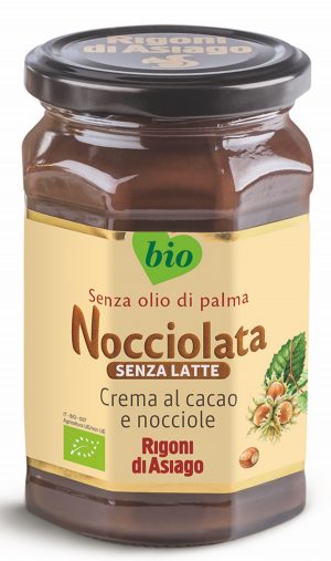 Dairy Free Nocciolata organic cream is an cocoa and hazelnut spread. Vegan friendly and lactose free. Order now