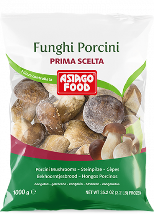 Asiago frozen whole porcini mushrooms, cleaned, graded and immediately frozen to preserve the original aroma and taste.
