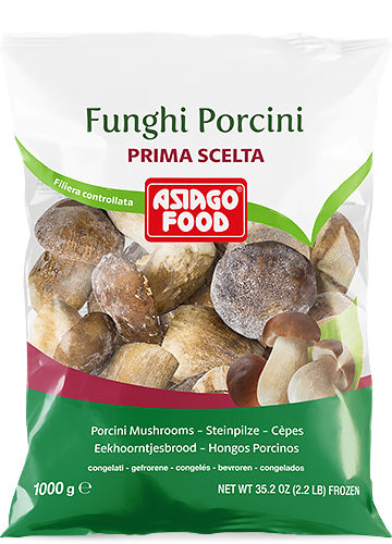 Asiago frozen whole porcini mushrooms, cleaned, graded and immediately frozen to preserve the original aroma and taste.