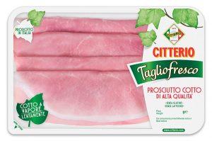 Citterio prosciutto cotto is made with carefully selected ingredients. Sliced and packed in easy to display tray.