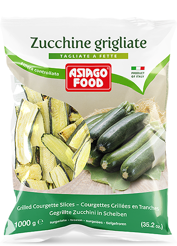 Ready to serve, these courgettes are cleaned, sliced, grilled and then immediately frozen.