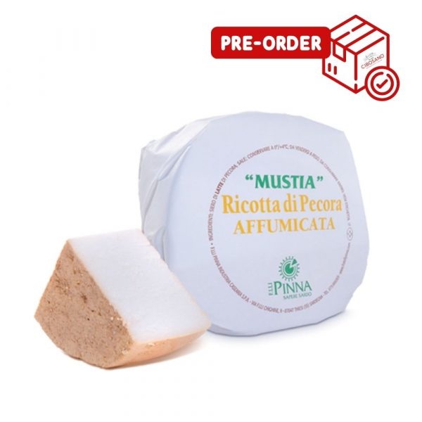 Pinna ricotta salata mustia. The rind is fresh, moist and brown. The paste is white, smooth, very fragrant and tasty.