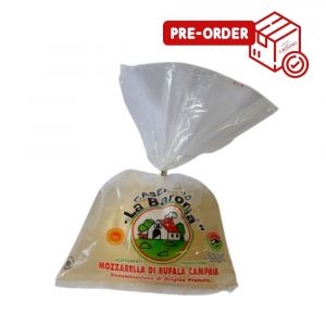 La Baronia smoked buﬀalo mozzarella cheese PDO. Easily digestible, it is an excellent source of high value protein.