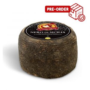 Centroform Sicilian black pecorino is a soft cheese aged in rind with extra virgin olive oil and sprinkled entirely with black pepper powder.
