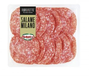 Furlotti salame milano sliced 8x250g. Furlotti salame Milano sliced in tray. Order now at www.cibosano.co.uk