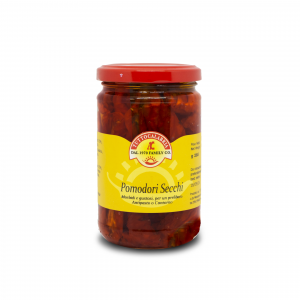 Dried tomatoes in oil. Soft and tasty classic dried tomatoes, perfect as appetizer or as a delicious ingredient for main courses or pizza topping.