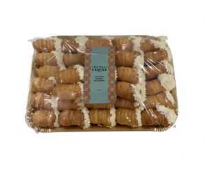 Puff pastry cannoli white cream 1.5kg. Puff pastry cannoli cones filled with white flavoured cream. Order now