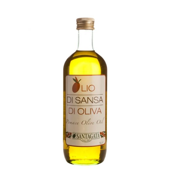 Pomace olive oil santagata is made by blending refined olive pomace with extra virgin olive oil. It's characterised by a higher smoking point