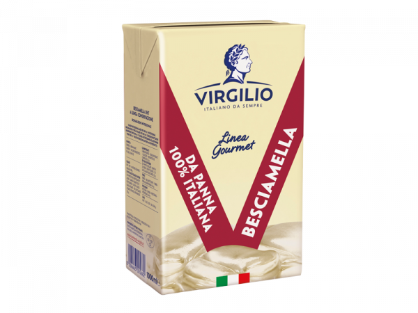 Virgilio besciamella sauce 12x1000ml. Virgilio besciamella sauce, ideal for lasagne. Shop our rnage and order now at cibosano.co.uk