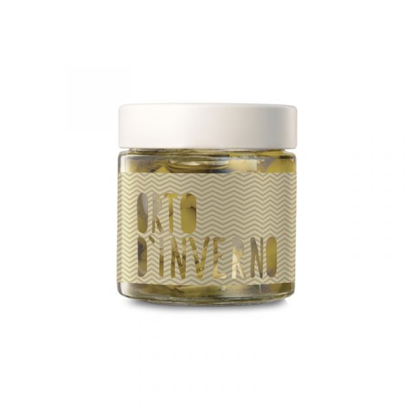 I CONTADINI ORTO INVERNO. In a single jar, the best winter agricultural productions. Cauliflower, fennel, artichokes and chicory cut and processed fresh.